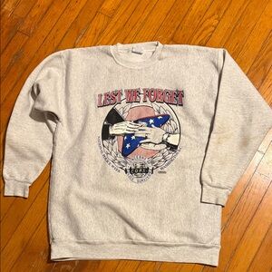 Gray Lest We Forget Men's Sweater large